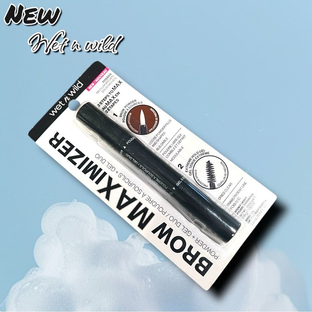 NEW Wet n Wild Brow Maximizer Powder + Gel Duo – Medium Brown